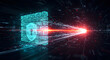 © PastelberryAI - Digital firewall protecting against cyber threats and data breaches in a network