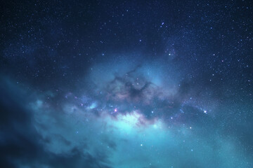Wall Mural - The sky is filled with stars and a cloud