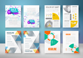 Wall Mural - Set Business Flyer design template abstract