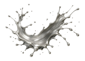 Wall Mural - paint splatter with metallic sheen, platinum and pewter