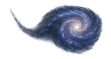 Wall Mural - tadpole galaxy with a disrupted galaxy with a long tidal tail