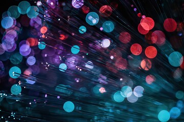 Wall Mural - Abstract Colorful Bokeh Light Trails