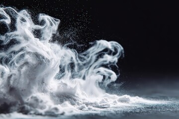 Wall Mural - Abstract White Powder Explosion With Glitter