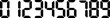 © M - Digital electronic figures icon. Seven segment display font vector, LED and LCD scoreboard black style digits, countdown timer and clock screen symbol illustration isolated on transparent background.
