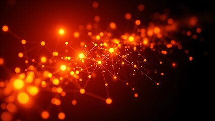 An abstract network of glowing nodes and connections, creating a futuristic visual effect.