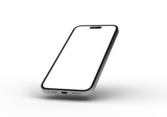 High-quality image of a modern smartphone with a blank screen, perfect for app presentations or website mockups. Download now!