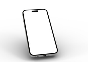 High-quality image of a modern smartphone with a blank screen, perfect for app presentations or website mockups.