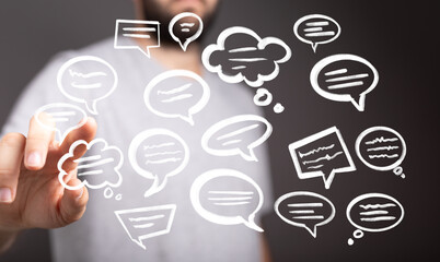 Conceptual image of communication, social media, and networking.