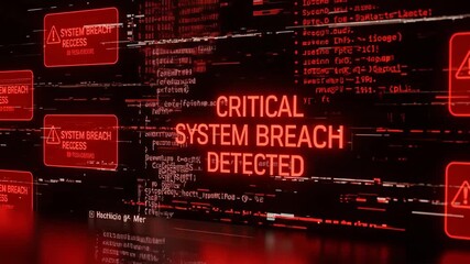 Critical system breach detected in red digital display