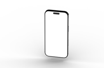 High-quality image of a black smartphone with a blank screen, perfect for app presentations or website mockups.  Clean, modern design.