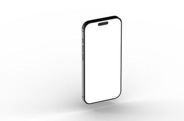 High-quality photo of a modern smartphone with a blank screen, perfect for app presentations or website mockups.  Download now!