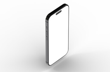 High-quality image of a modern smartphone with a blank screen, perfect for app presentations or website mockups.  Download now!