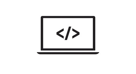 programming code on laptop screen icon