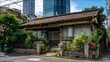 © studioMayu - Old Japanese House in the Suburbs with a Modern Building in the Distance / 遠くに近代的なビルが見える郊外の古い日本家屋