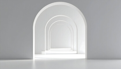 White Archway Hallway Interior Design
