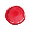 © New Africa - One red wax seal isolated on white, top view