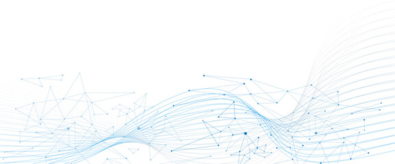 Abstract tech network connection dots. Digital technology and big data analysis background. White background with plexus lines. Geometric background with abstract  .abstract technology background