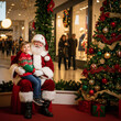 © david - Child sitting on Santa Claus’s lap at shopping mall