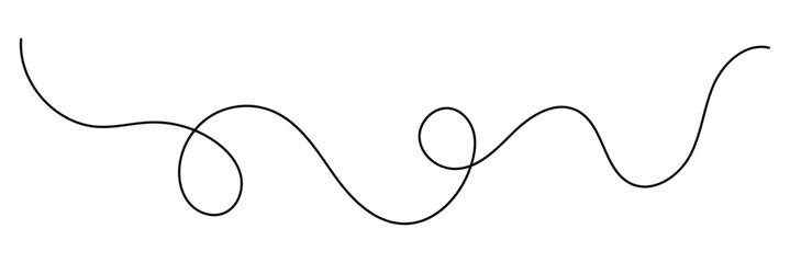 Seamless pattern of continuous wavy lines. Wavy curvy long squiggles line, loopy line, wave line. Curved single line. long hand drawn squiggle. Vector illustration