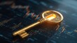 © miftah - Golden key on financial charts