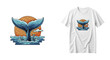 © MERI - Mystical oceanic tail artwork, marine emblem for fashion product promotions