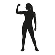 © Formatoriginal - Silhouette of strong woman flexing biceps showing her power
