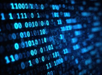abstract digital binary code display