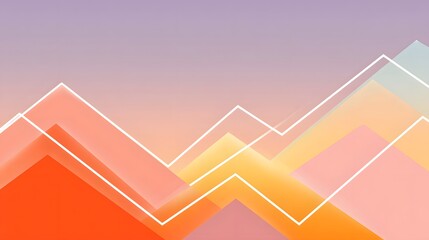 Abstract Geometric Waves in Soft Gradient Colors with Flowing Lines and Shapes