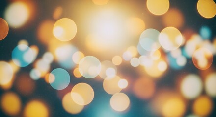 Abstract background with bokeh lights and a warm glow