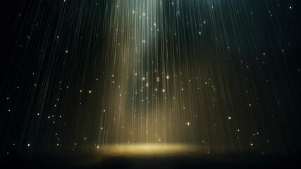 Wall Mural - a mesmerizing video scene with a vertical camera angle capturing a celestial light beam and sparklin