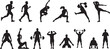 © kahatal - Collection of silhouettes representing diverse fitness activities and exercises
