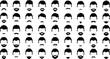 © Royal Ability - Male beard and mustache styles collection set for grooming and fashion vector design icons