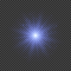 Wall Mural - light effect of blue lens flares