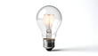 © LV stocks - Light bulb glowing with filament isolated on white.