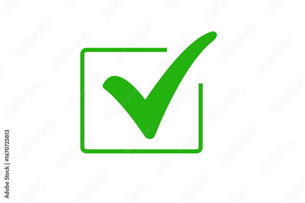green checkbox icon over transparent background Stock Illustration ...