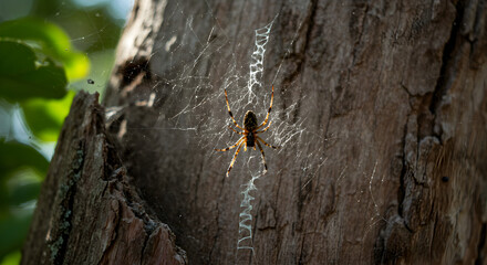 Macro Shot of an Orb-Weaving Spider