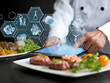 © Atlantis - Chef using futuristic interface analyzing food composition and nutritional value
