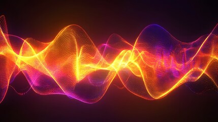 Wall Mural - Abstract graphic of vibrant energy waves.