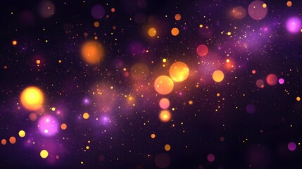 Wall Mural - abstract design with colorful bokeh lights on a dark background.