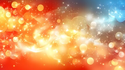 Wall Mural - colorful abstract design with glowing circles and stars.