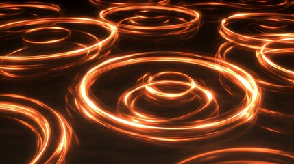 Wall Mural - abstract design with swirling, glowing circles.