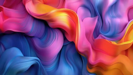 Wall Mural - Colorful digital artwork with a fluid, organic style.