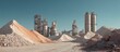 © Viral - Industrial Landscape with Large Machinery and Piles of Raw Materials in a Mining Area