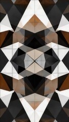 Wall Mural - A geometric, multicolored digital art piece with intricate symmetry and depth.
