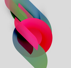 Wall Mural - abstract composition featuring overlapping colorful shapes. gradients create dynamic visual interest