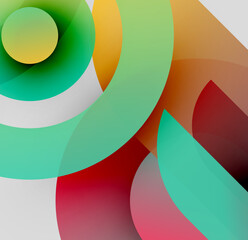 Wall Mural - abstract composition. overlapping colorful circles create dynamic visual effect. gradient shades, mo