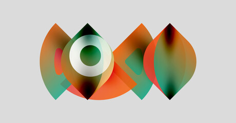 Wall Mural - abstract shapes overlap, creating vibrant color blends. design features smooth gradients, soft edges