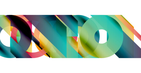 Wall Mural - abstract composition featuring overlapping colorful shapes. geometric forms create dynamic visual te