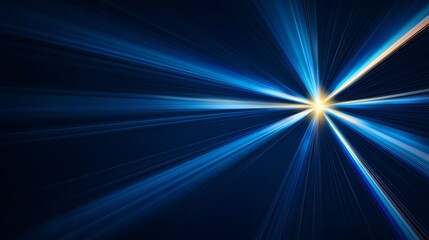 Wall Mural - this image showcases a vibrant abstract design with radiating blue and white light streaks emanating