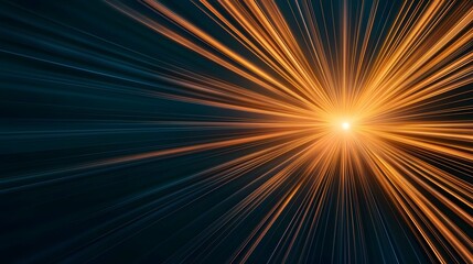 Wall Mural - the image showcases a burst of warm, golden light rays emanating from a central point against a deep